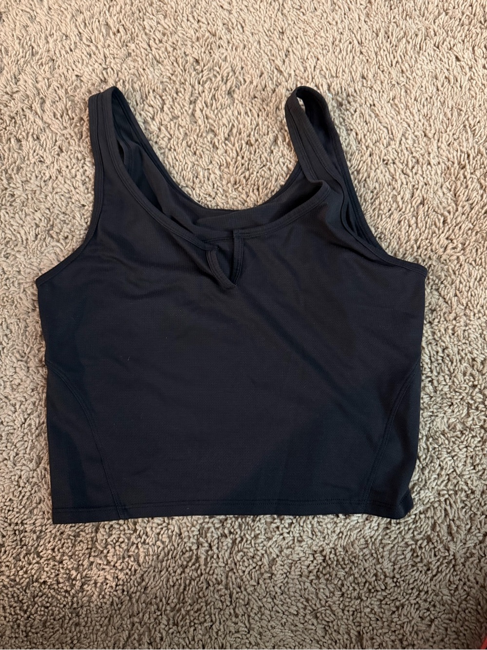 lululemon athletica Black Scoop Neck Racerback Crop Top